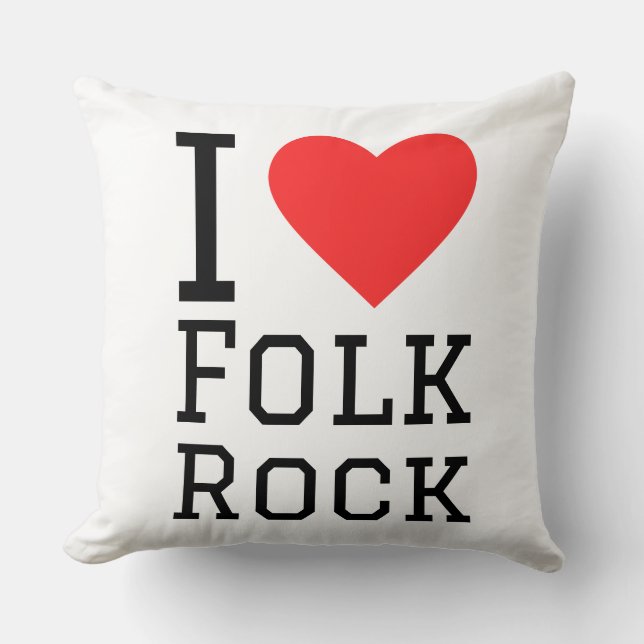 I love folk rock cushion (Front)
