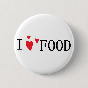 I Love Food 6 Cm Round Badge