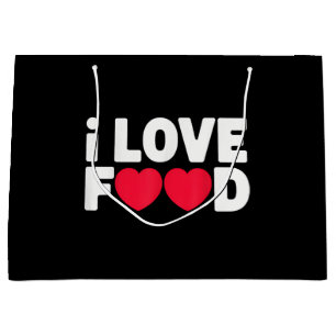 I Love Food Funny Foodie Gift for Men Large Gift Bag