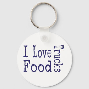 I love food trucks block key ring
