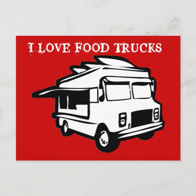 I love food trucks postcard (Front)