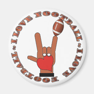 I Love Football ASL SIGN Magnet