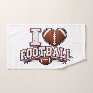 I Love Football Bath Towel   Football Dad Gift   F
