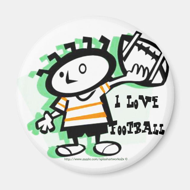 "I Love Football!" Magnet (Front)
