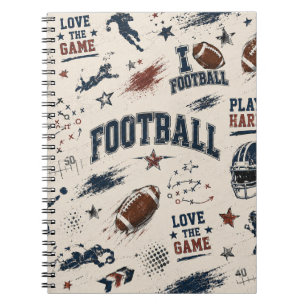 I Love Football Notebook Vintage American Footba