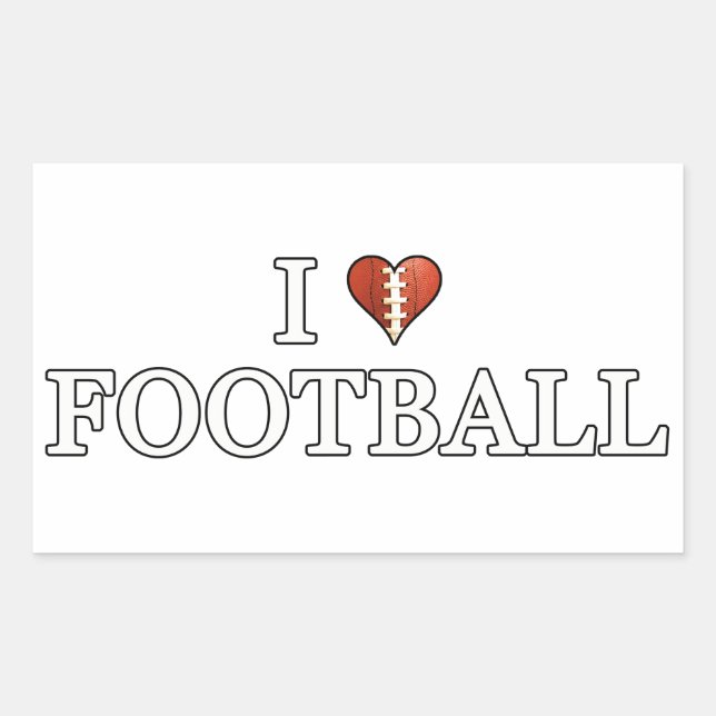 I Love Football Rectangular Sticker (Front)