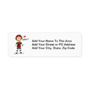 I Love Football Return Address Label