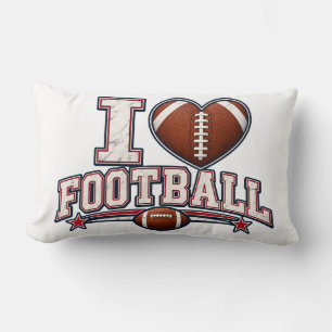I Love Football Throw Pillow Football Dad Gift