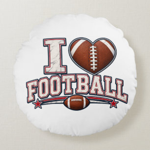 I Love Football Throw Pillow Football Dad Gift