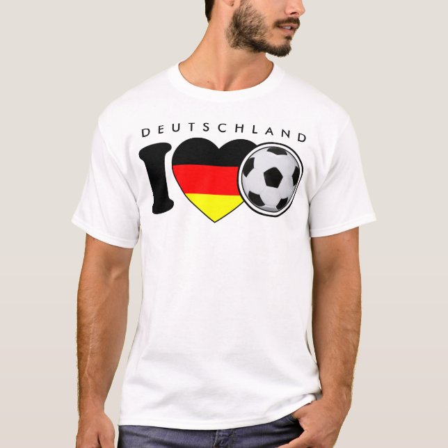 "I Love Football" - With popular German heart T-Shirt (Front)