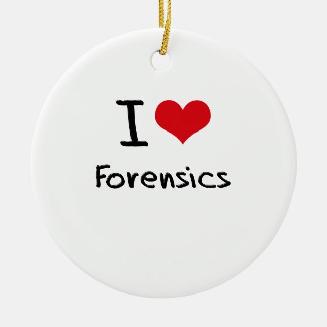 I Love Forensics Ceramic Tree Decoration (Front)