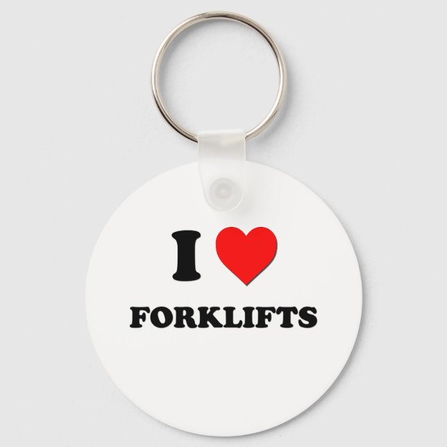 I Love Forklifts Key Ring (Front)