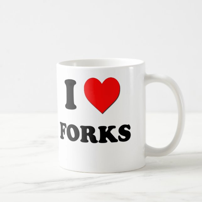 I Love Forks Coffee Mug (Right)