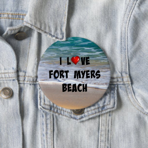 I Love Fort Myers Beach 10 Cm Round Badge