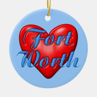 I Love Fort Worth Texas Ceramic Tree Decoration