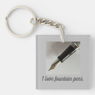 I Love Fountain Pens Key Ring
