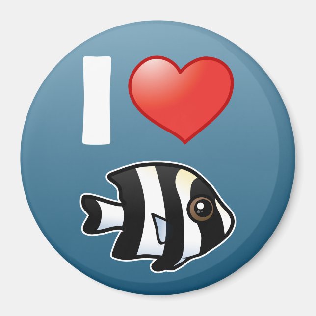 I Love Four Stripe Damselfish Magnet (Front)