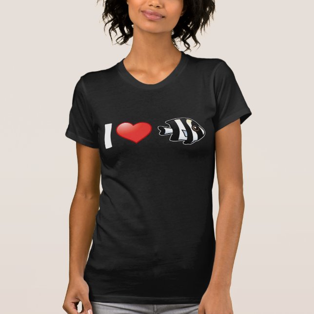 I Love Four Stripe Damselfish T-Shirt (Front)