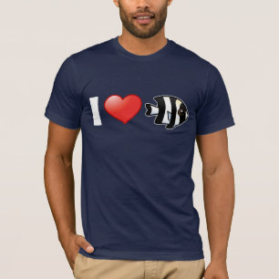 I Love Four Stripe Damselfish T-Shirt