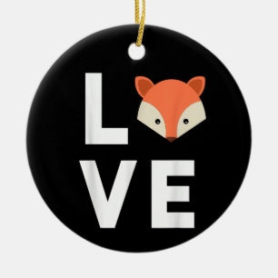 I Love Foxes Cute Fox Funny Fox Love Animal Face Ceramic Ornament