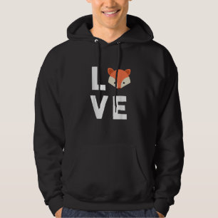 I Love Foxes Cute Fox Funny Fox Love Animal Face Hoodie