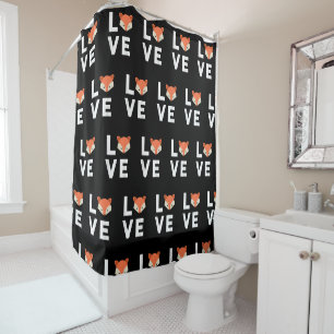 I Love Foxes Cute Fox Funny Fox Love Animal Face Shower Curtain