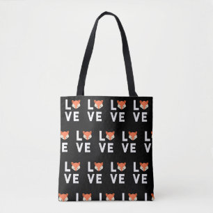 I Love Foxes Cute Fox Funny Fox Love Animal Face Tote Bag