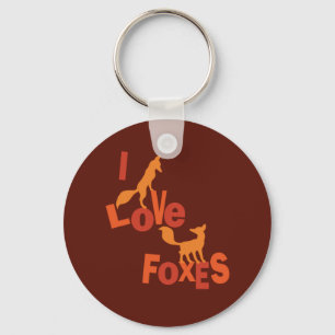 I Love Foxes Key Ring