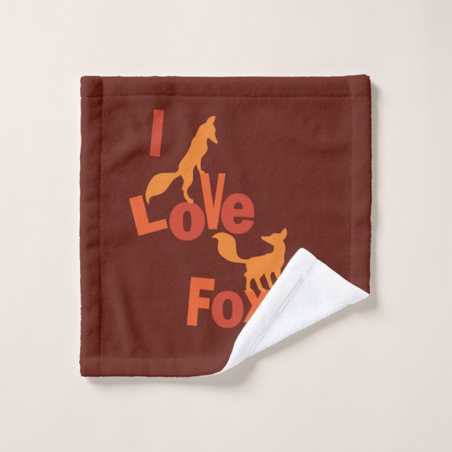 I Love Foxes Wash Cloth (Wash Cloth)
