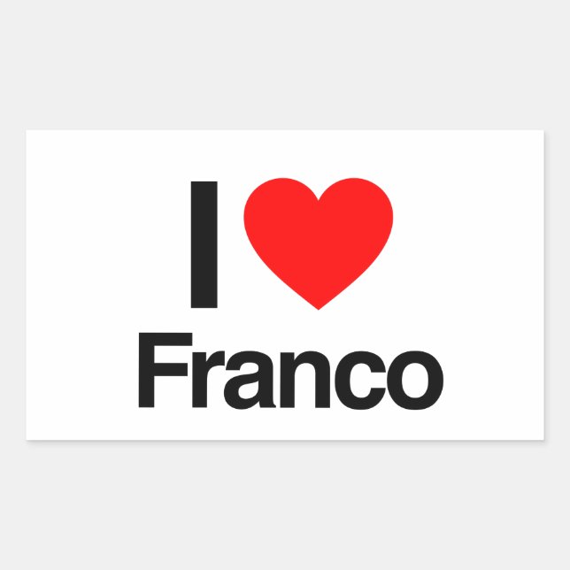 i love franco rectangular sticker (Front)