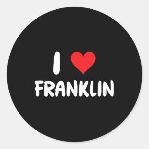 I Love Franklin - Heart Classic Round Sticker