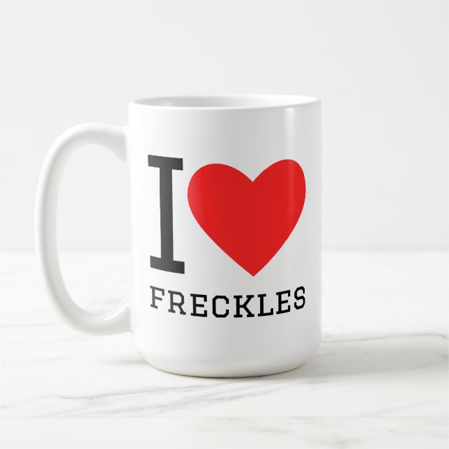 I love freckles coffee mug (Left)