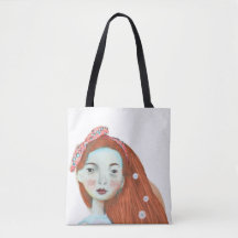 I love freckles tote bag cute red head girl