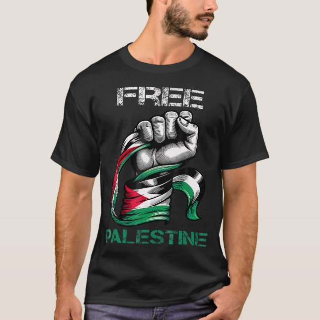 I Love Free Palestine Flag Save Gaza Strip Palesti T-Shirt (Front)