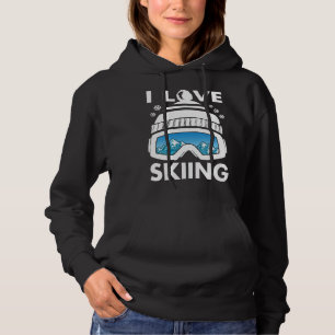 I Love Freestyle Skiing Googles Ski Poles Goggles Hoodie