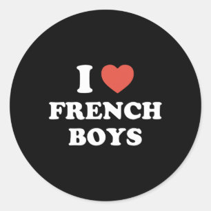 I Love French Boys Y2k Valentine Aesthetic Classic Round Sticker