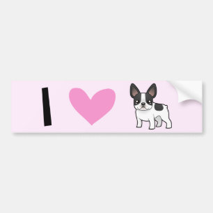 I Love French Bulldogs Bumper Sticker