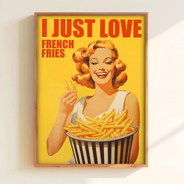 I Love French Fries Print Funny Kitchen Wall Art F (Creator Uploaded)