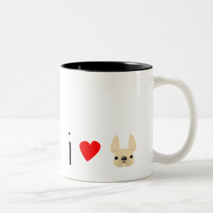 I Love Frenchies / Cream Two-Tone Coffee Mug