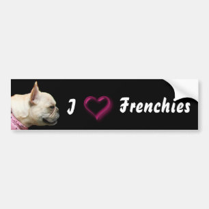 I Love Frenchies French bulldog bumper sticker