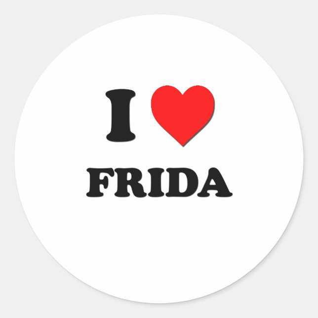 I Love Frida Classic Round Sticker (Front)