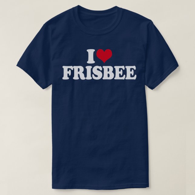 I Love Frisbee Disc Golf T-Shirt (Design Front)