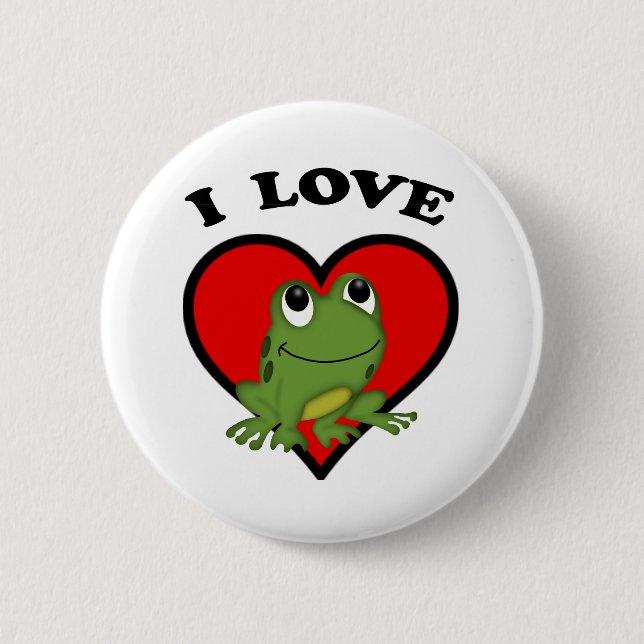 I Love Frogs 6 Cm Round Badge (Front)