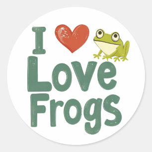 I Love Frogs  Classic Round Sticker
