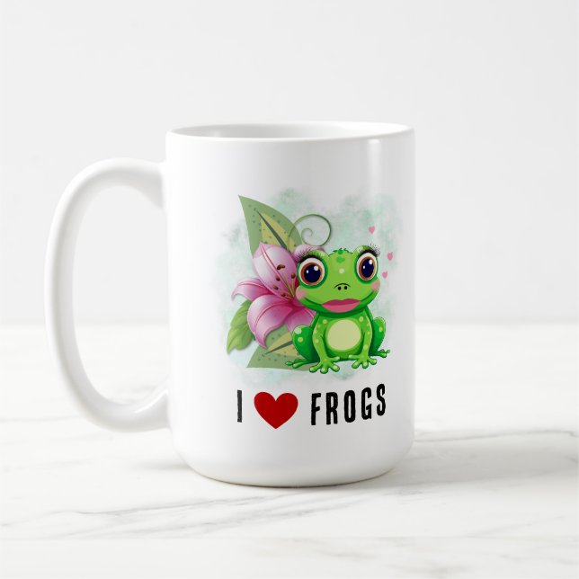 I Love Frogs Coffee Mug (Left)