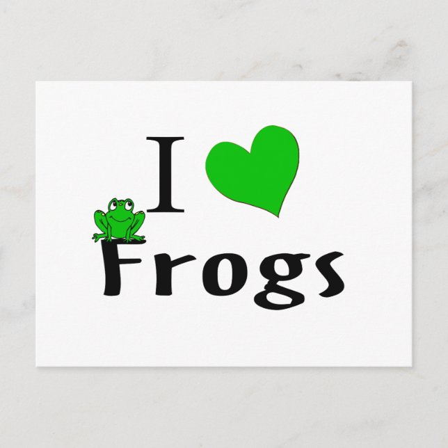 I Love Frogs Postcard (Front)