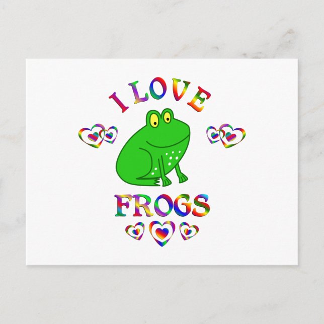 I Love Frogs Postcard (Front)