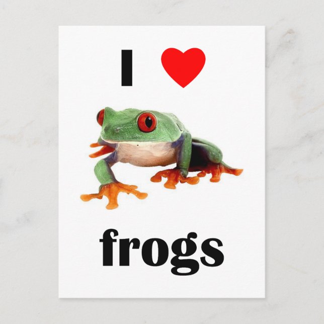 I Love  Frogs Postcard (Front)