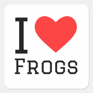 I love frogs square sticker
