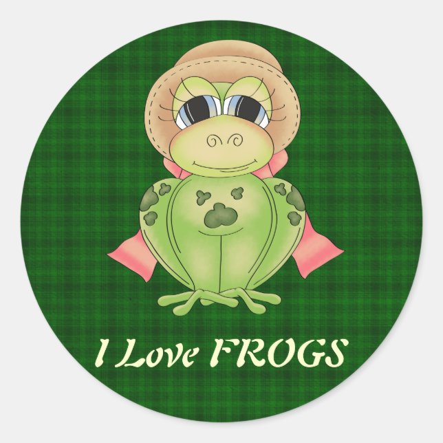I Love FROGS sticker (Front)